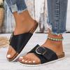 Fashion Platform Slippers Women Shoes Summer New Belt Buckle Cork Beach Shoes for Women Sandals Trendy Open Toe Women's Sandals Slippers