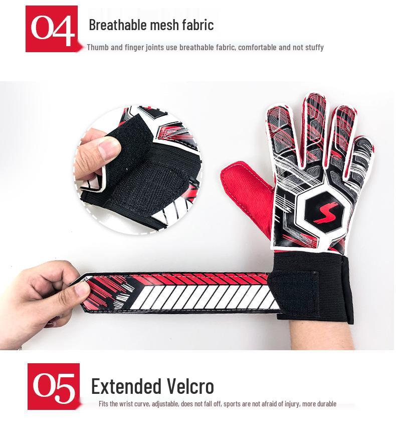 Anti-Kollisions-Latex-Torwarthandschuhe für Jugendliche und Erwachsene - Handschutz für Fußball