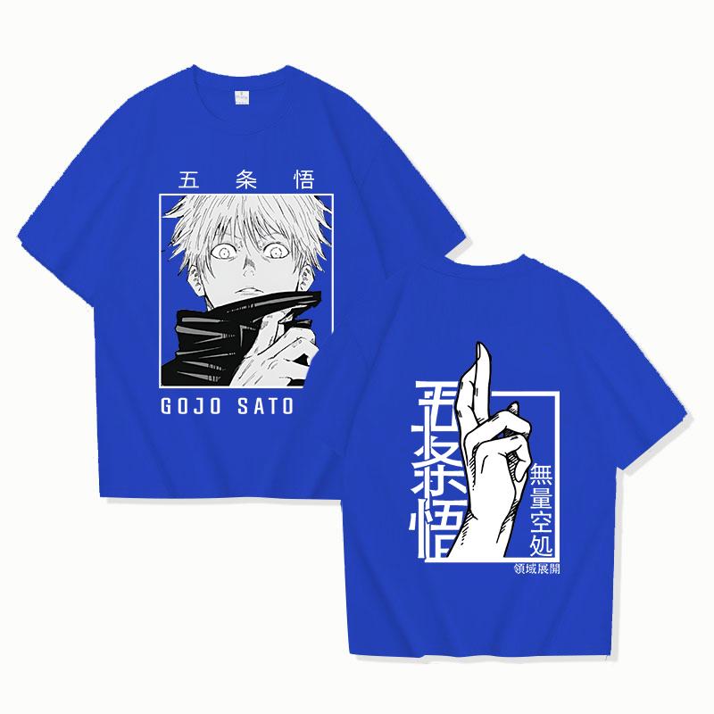 New Gojo Satoru Print T Shirt Men Women Casual Personality Loose T Shirt Streetwear Fashion Anime Harajuku Tees