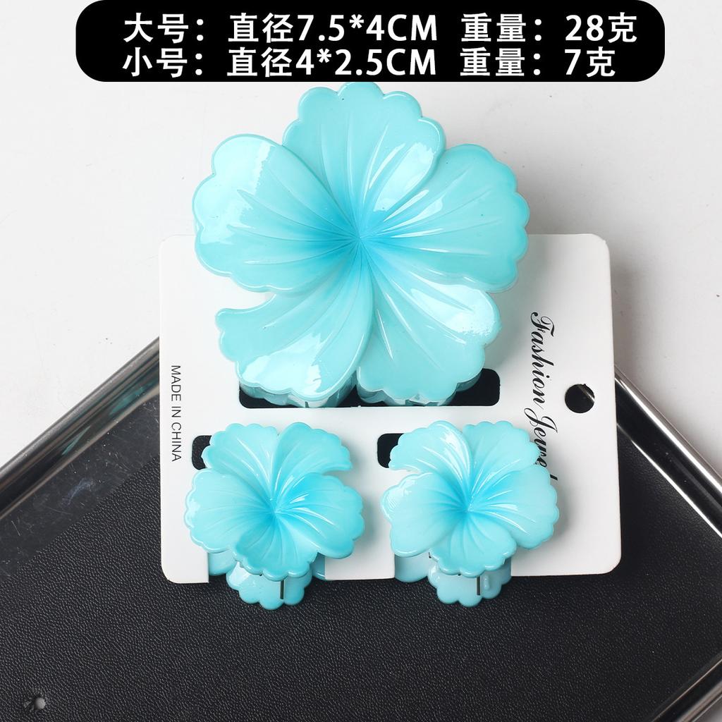 2025 New Egg Flower Grab Clip Retro Color Flower Hair Claw Clip Lady Side Grab Half Grab Back Head Shark