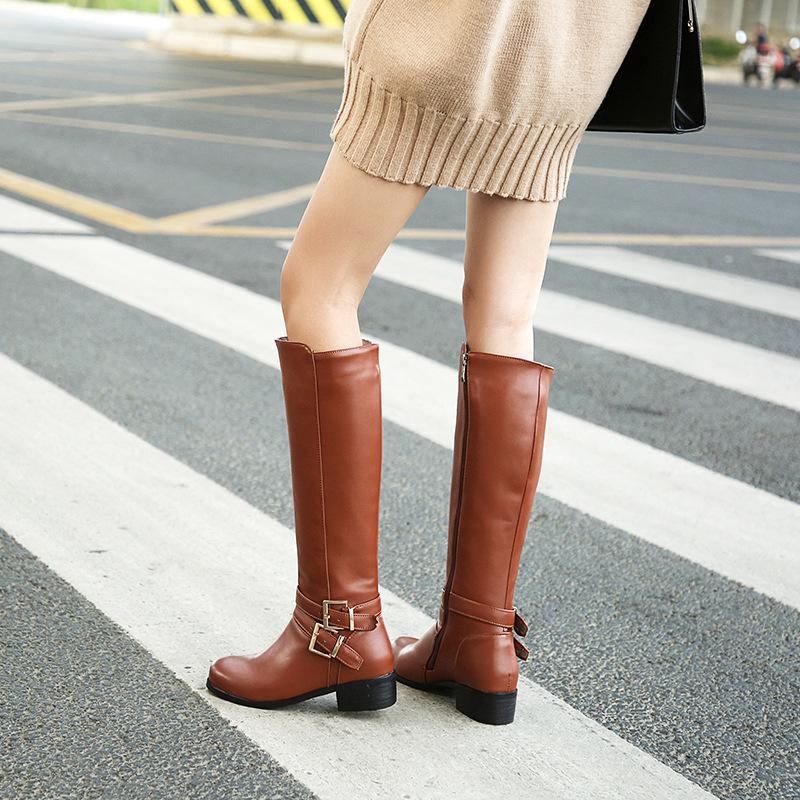 British style but knee boots high Martin boots knight boots European and American boots large size
