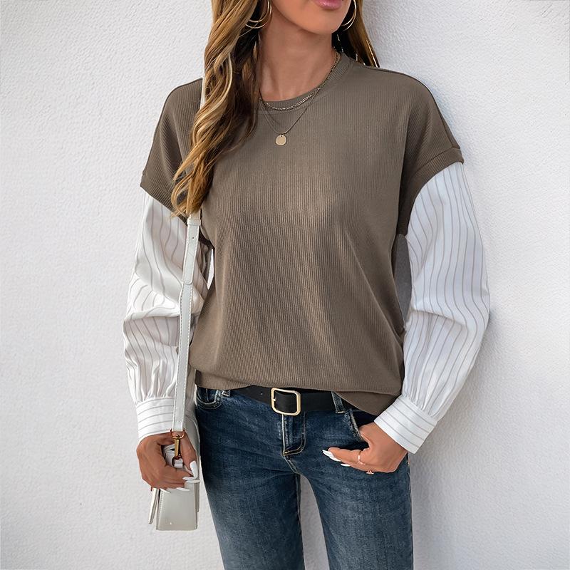 Bainianyi 2025 Autumn Striped Long-Sleeve Two-in-One Hoodie