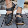 Breathable Casual Shoes with Retro Velcro Fasteners, Large Size, New Style, Open Design for Women