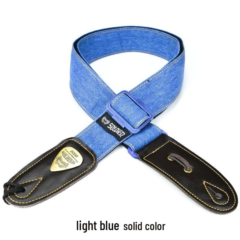 Unisex Soldier Canvas Guitar Strap for Acoustic, Bass, and Electric Guitars