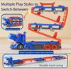 Dinosaurier Transport LKW Spielzeug Rennstrecke Faltbarer Dino Träger Auto Set mit Mini Autos Geschenke für Kinder Jungen Alter 3-5 Kleinkinder Spielzeug