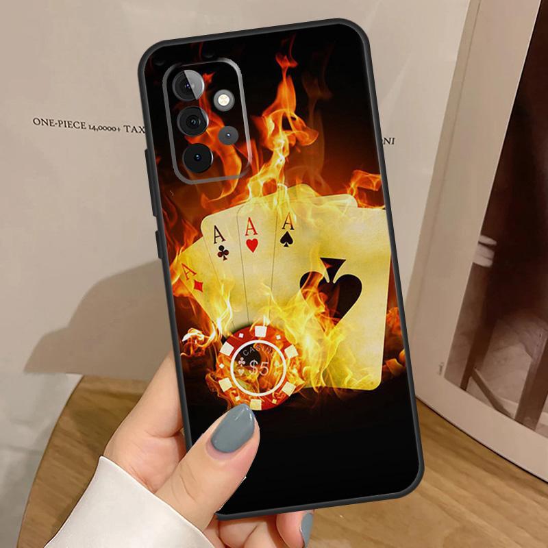 Spades Poker Play Cards Ace Art Case For Samsung Galaxy A33 A53 A13 A54 A34 A14 A56 A36 A16 A06 A12 A32 A52 A35 A17 A15 A55
