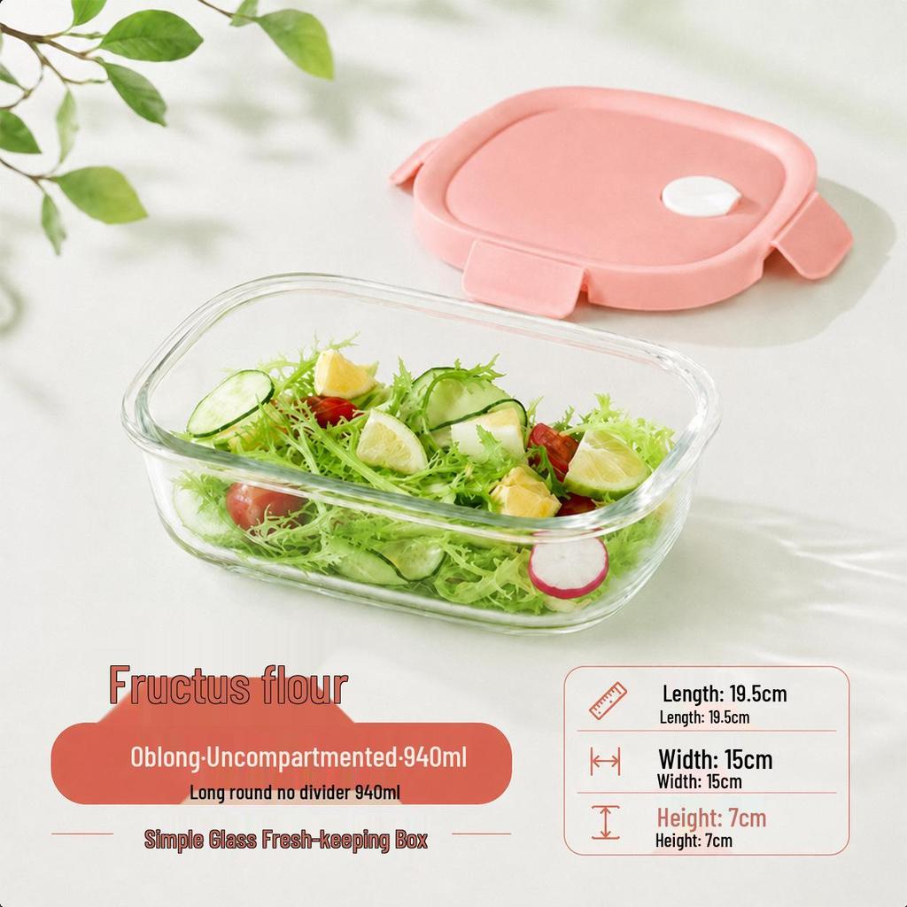 Microwaveable Glass Lunch Box for Office Workers - Double Compartment to Prevent Flavor Mixing