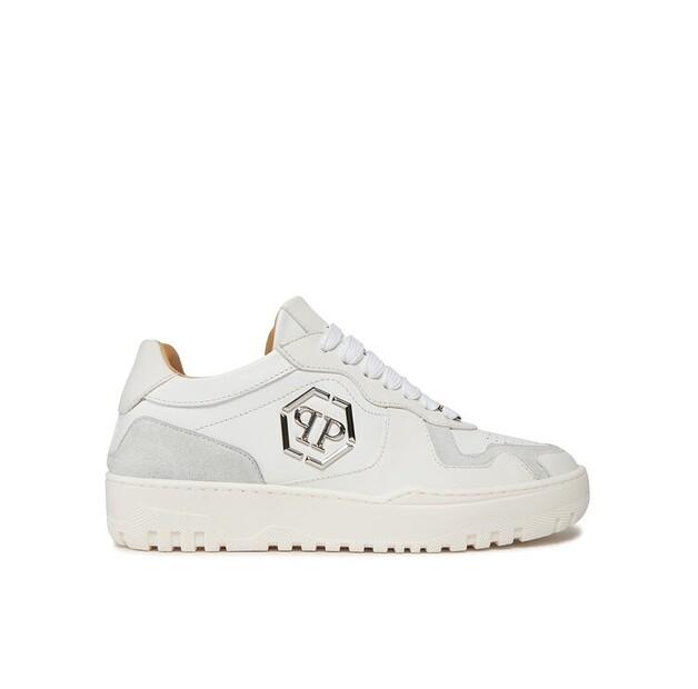 Tenisky PHILIPP PLEIN Mix Leather Low Top Sneakers SADS USC0545 PLE010N 01 bílá