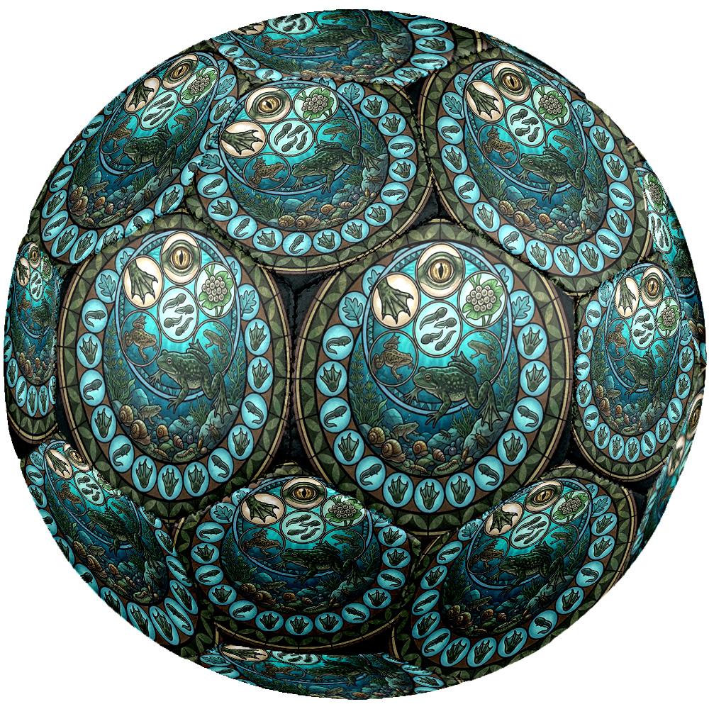 Frog Life Cycle Art Round Football Size 5 Adult Ball Suitable for Training Matches and Outdoor Team. разноцветный