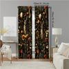 Set Of 2 Versatile Polyester Transparent Curtains Home Decoration Dark Flower Mural Use Bedrooms Living Rooms Made Area Window Treatment