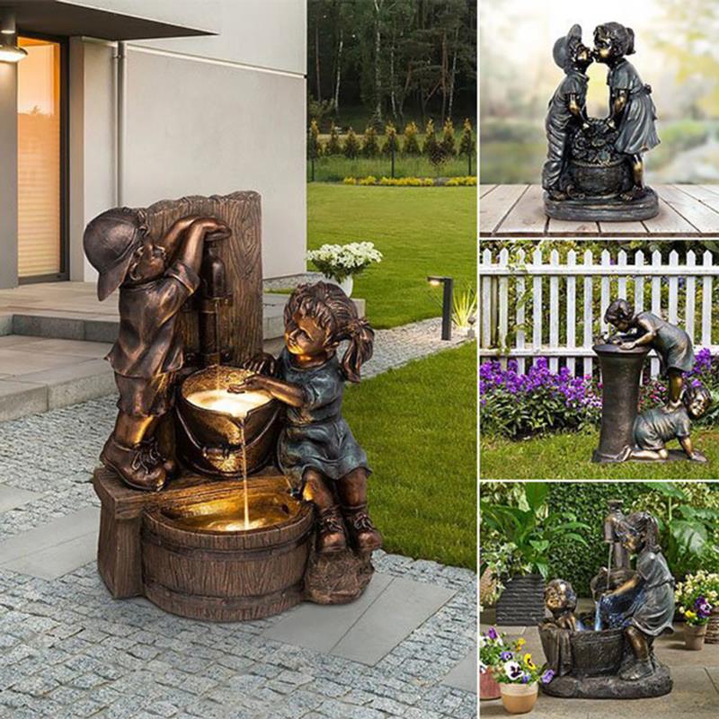 Indoor Outdoor Fountain Statue Resin Garden Sculpture Courtyard Art Decoration At Affordable S Free Real Reviews With Photos Joom Indoor Outdoor Fountain Statue, Dane Resin Outdoor Floor Fountain With Light Fixture