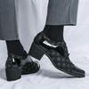 Men's Formal Leather Shoes Designer Style Leisure Business Evening Party Wedding Adult High Heels Black Classics Shoes
