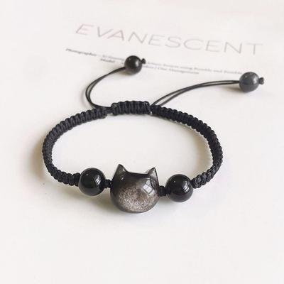Pink Color Cats Friendship Bracelets For Best Friend Bff Festival Matching Rope Chain Bracelet For Couples Family Sister