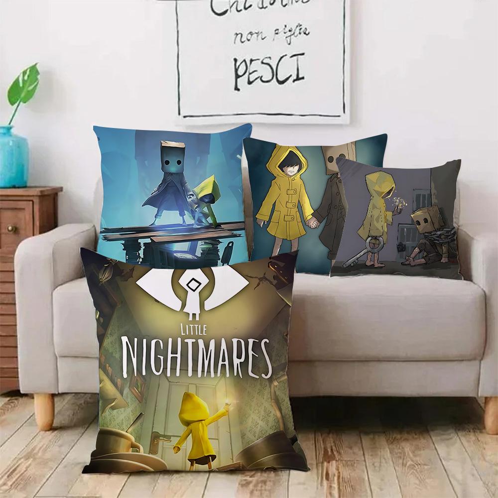 Game L-Little Nightmares Pillow Covers Cartoon Sofa Decorative Home Double-sided Printing Short Plush Cute Cushion Cover