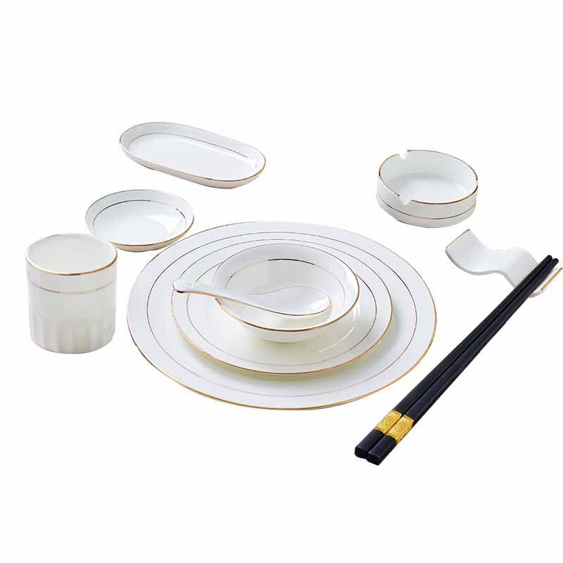 Jingdezhen Bone China Gold Rim Dinnerware Set