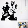 New Halloween Little Ghost Castle Wall Sticker Home Room Window Glass Door Decoration Sticker