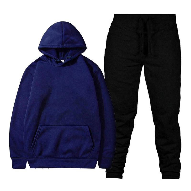Felpa con cappuccio da uomo stile europeo e americano Set di abbigliamento sportivo due pezzi per la primavera/autunno