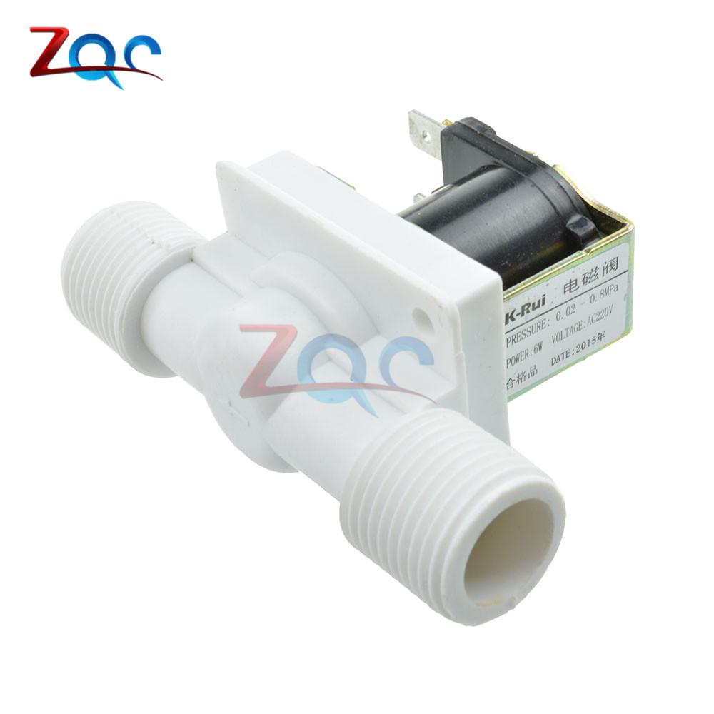 G1/2" Normálně zavřený plastový vodní solenoidový ventil 110V 220V AC 12V DC Průtokový spínač 0,02~0,8 Mpa