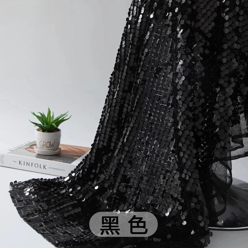 Wedding Stage Background Fabric Sequin Festival Party Decorative Fabrics for Costumes Performance Encrypt 9mm Glitter