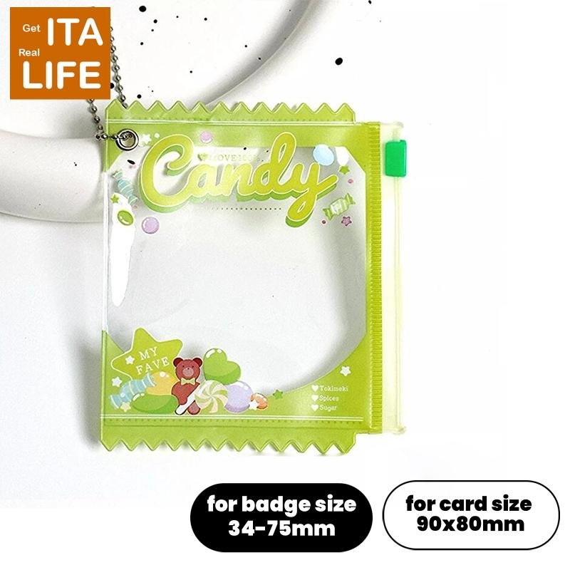 Italife Anime Badge Card Keychain Candy Bag Hanger for Pin Card Dolls Itabag Decoration Accessories Clear Protective Cover H313