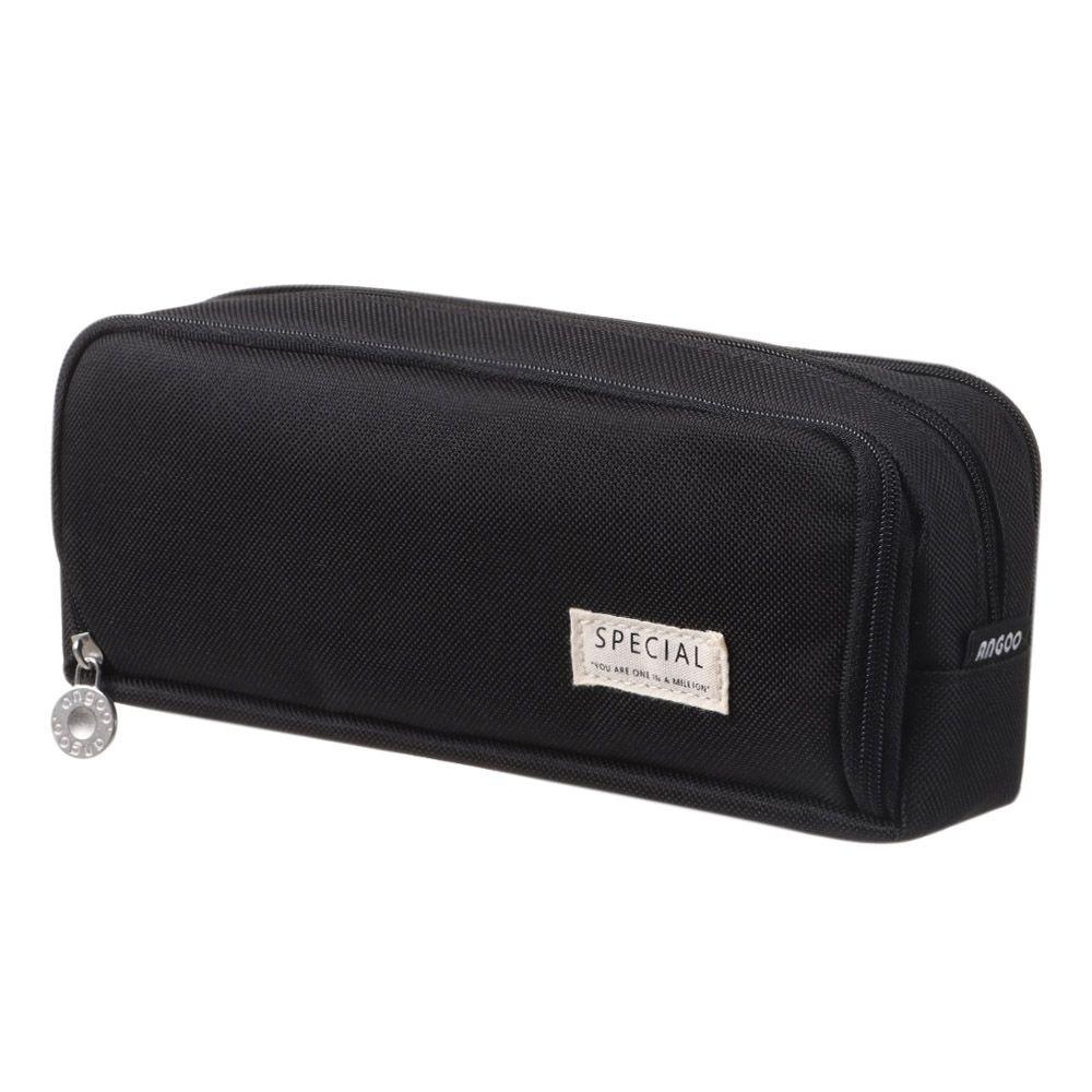 

Large Capacity Pen Bag Double Side Stationery Organizer Simplicity Pencil Case for Boys Girls чорний