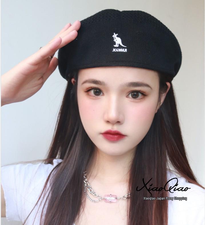 Korean Style Wool Beret with Kangaroo Embroidery - Trendy Newsboy Cap