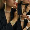 Ensemble Simple Collier Boucles d'Oreilles Bracelet 2/3 pièces Ensemble Collier Incrusté de Strass Fête