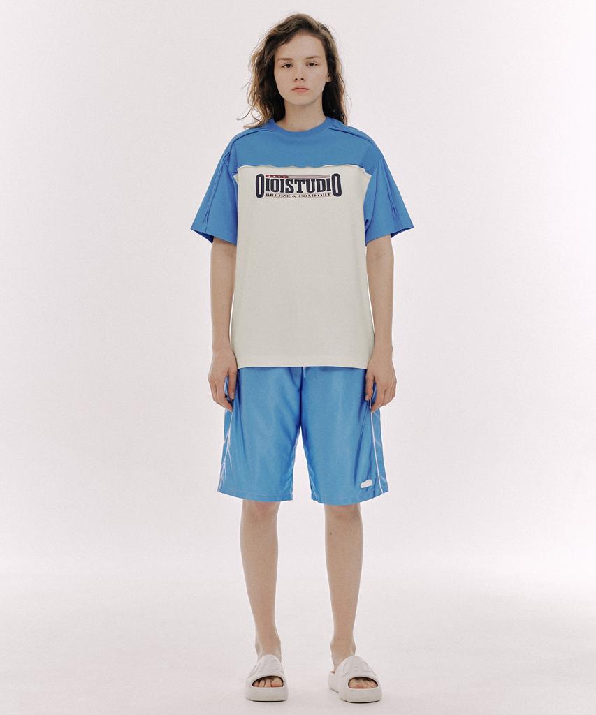 OIOI COLLECTION Sporty Football Shorts_Sky Blue