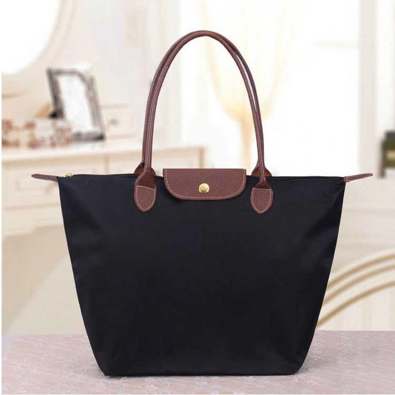 Lucky Black Cat Strandtas Mode Dames Handtas Tote Schoudertassen Vrouwelijk Waterdicht Dumplings Opvouwbare Boodschappentas S zwart