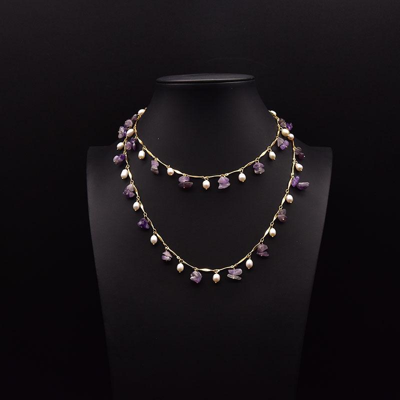 Natural Freshwater Pearl Necklace Women Versatile French Vintage Fashion Light Luxury Elegant Temperament Sweater Chain Pearl