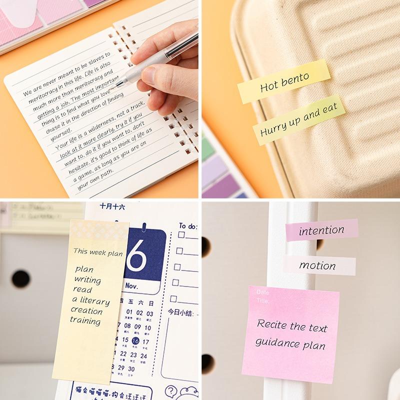 All-in-One Sticky Notes Organizer Soft Coil Refillable Binder Adhesive Index Tabs Ruled Filler Paper Ins Style Design Stationery