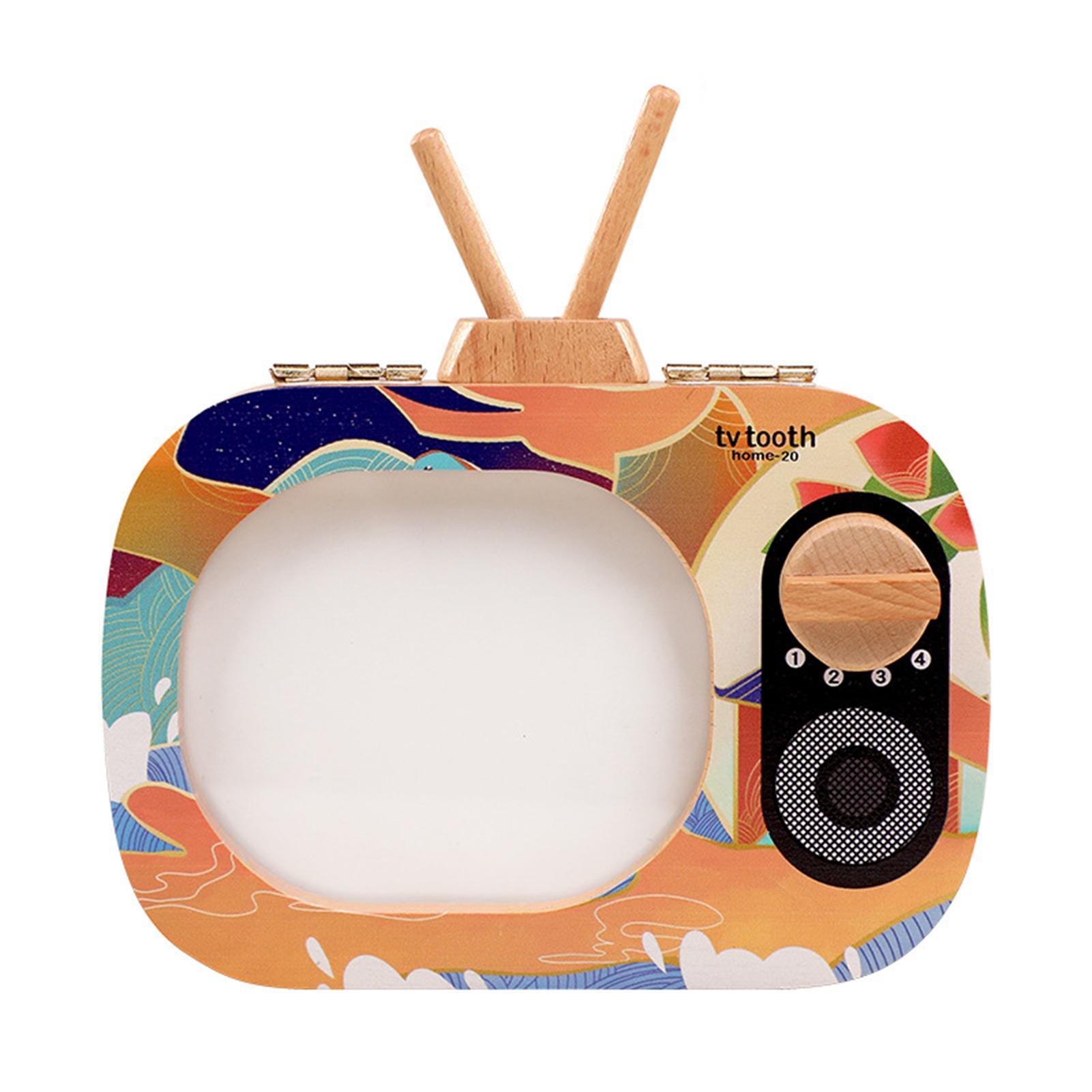 

Коробка для хранения детских зубов с телевизором в форме телевизора, удобный чехол для хранения выпавших зубов для детей, мальчиков и девочек