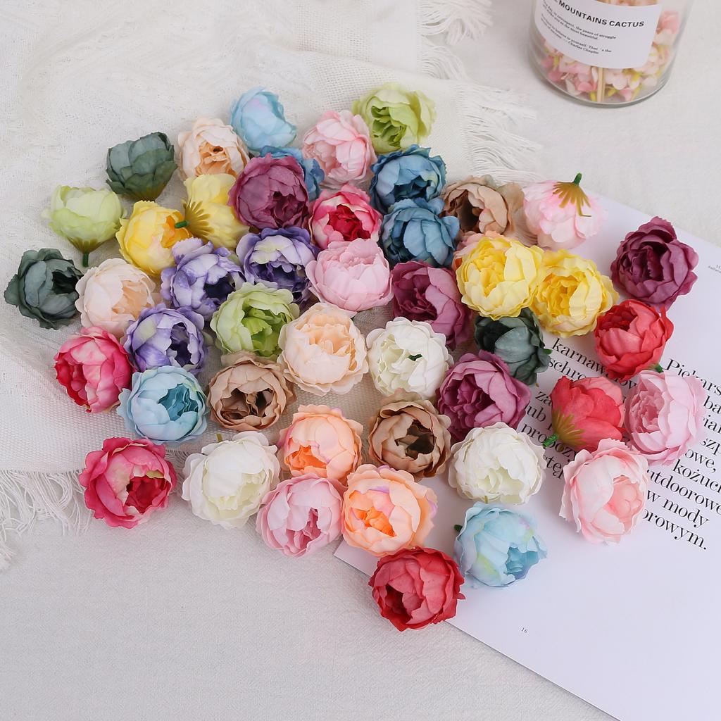 5/10Pcs Artificial Peony Flowers 4.5cm Fake Flower Heads for Home Room Dceor Wedding Marriage Decoration DIY Gifts Accessory
