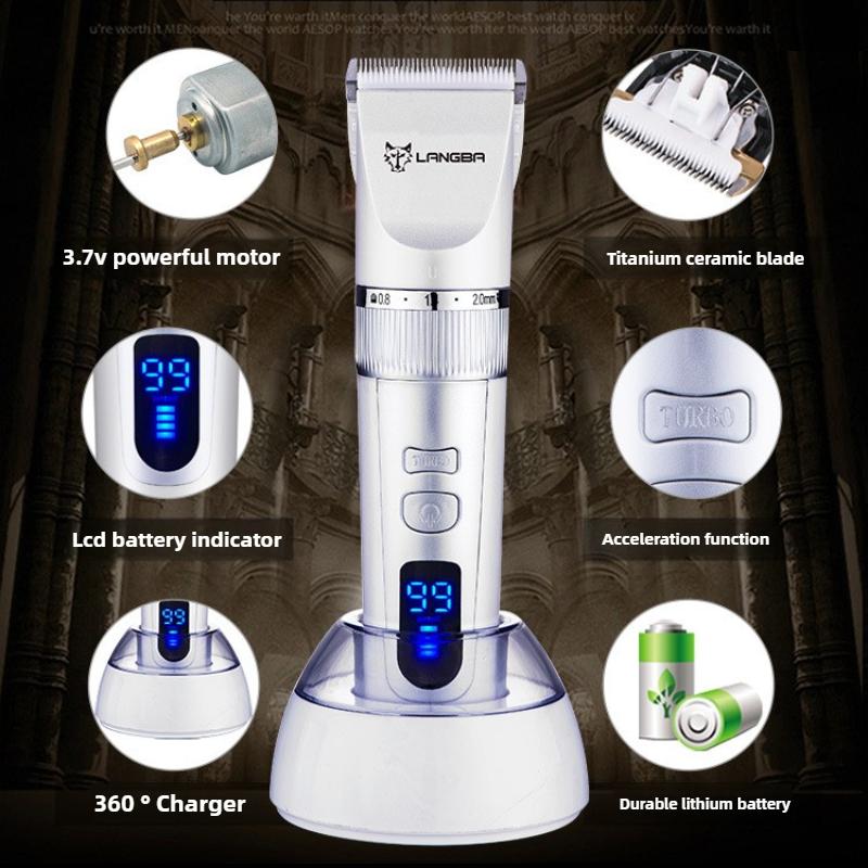Professional Pet Hair Clipper LCD Screen Electric Shaver High Power Dog Cat Grooming Trimmer Dog Supplies