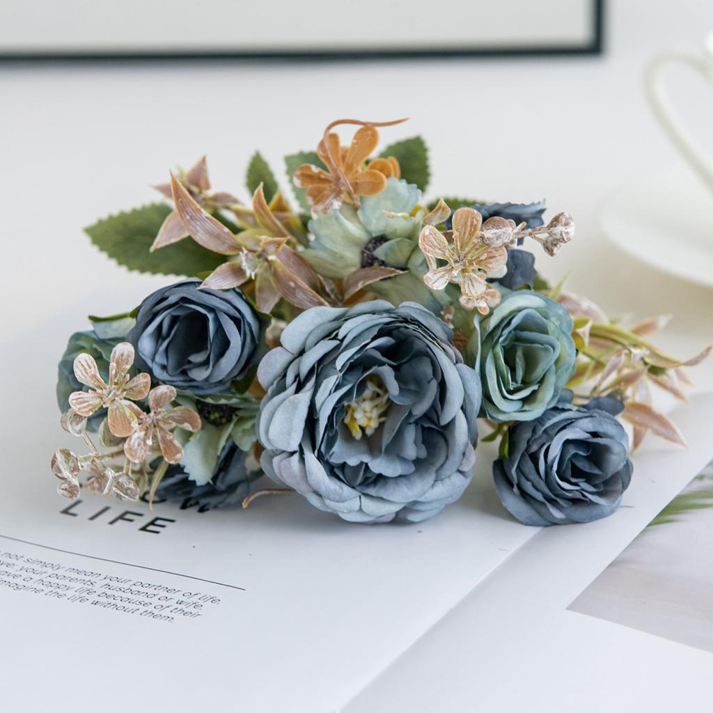 1/2PCS Artificial Roses Flowers Wedding Home Bedroom Decor Bridal Bouquets Garden Fake Silk Peony Hydrangeas Vase Board Outdoors