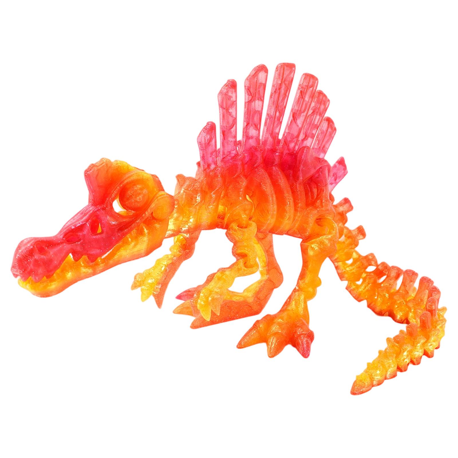 3D Printed Spinosaurus Dinosaur Skeleton Model Movable Joints Educational Assembly Kit for Science Learning Display Collection S бежевый