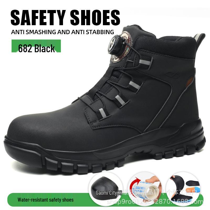 

High-Top Anti-Smash Anti-Puncture Lightweight Comfortable Work Safety Boots for Men