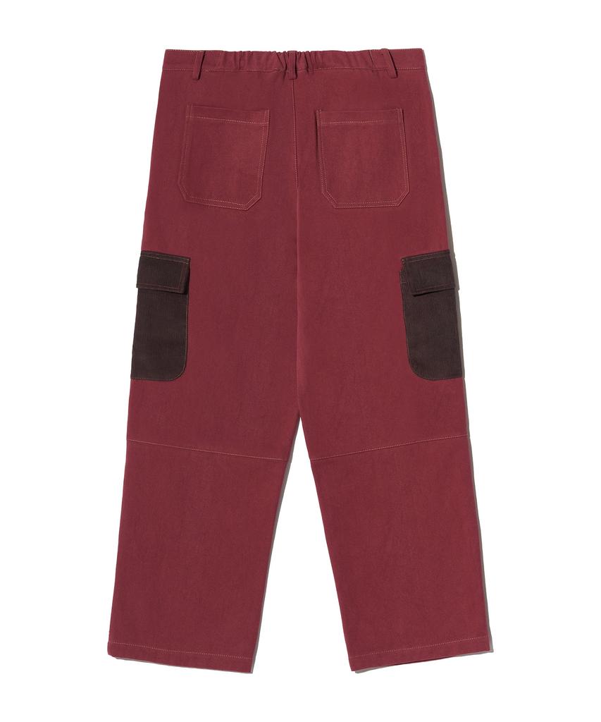 PEACE MAKER Corduroy Point Cotton Work Pants (Burgundy)