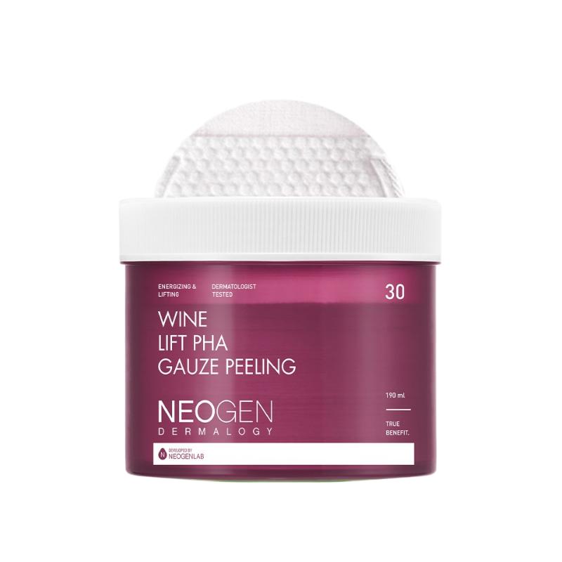 

[NEOGEN] Dermalogy Wine Lift PHA Gauze Peeling (30 Pads, 190ml) - Intensive Elasticity & Smoothing Recharge