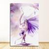 Nordic Posters and Prints Home Decor Wall Painting Frameless Watercolor Purple Ballerina Canvas Painting Girl Room Art Cuadros