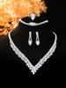 Elegant Bride Jewelry Set: European & American Necklace & Earrings for Evening Gowns
