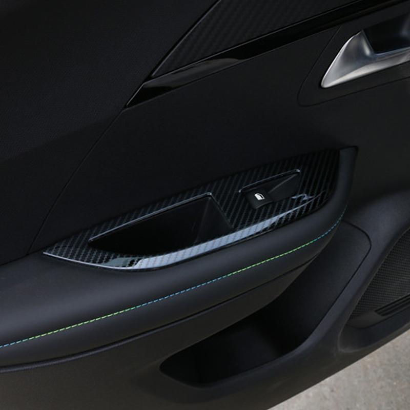 Car Window Lift Button Panel Decoration Cover Stainless Steel Trim For Peugeot 2008 For E-2008 Interior