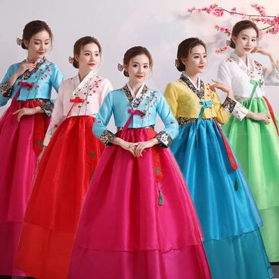 Ženy Korejský Tradiční Dlouhý Rukáv Klasické Han Boty Šaty Cosplay Kostým Dámský Korejský Svatební Taneční Kostým