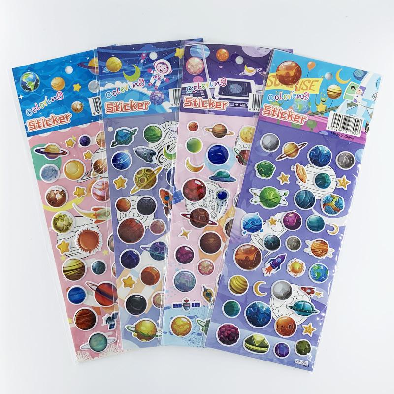 4 Sheetsset Candy Cake Food Drink Stickers Children Cartoon 3D Bubble Foam Sticker For Kids Diy Scrapbook Notebook Decoration