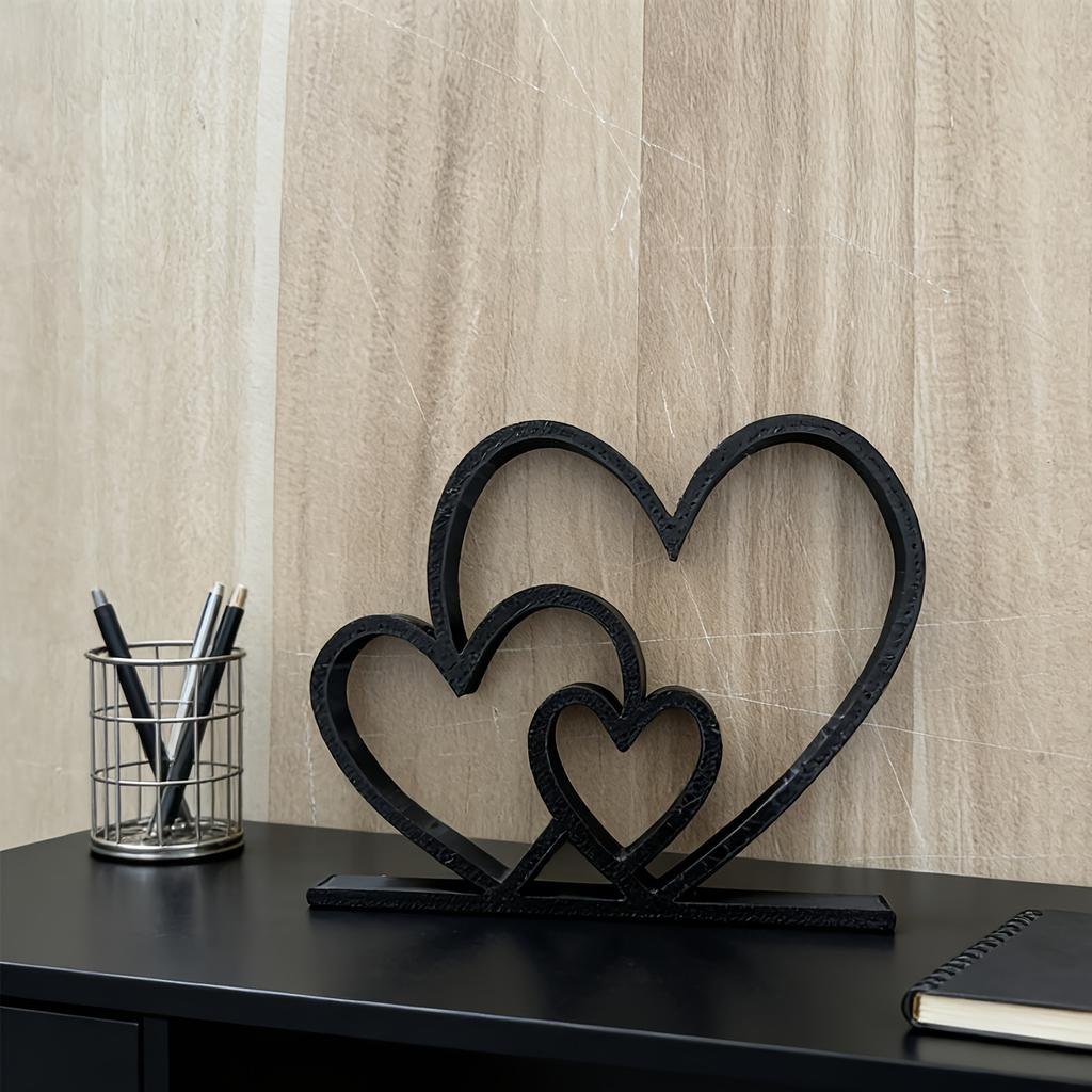 1pc "Heart to Heart" Love-themed Figurine Ornament, Desktop Ornament, Bookshelf Decorative Sculpture, and Home Sculpture Decor