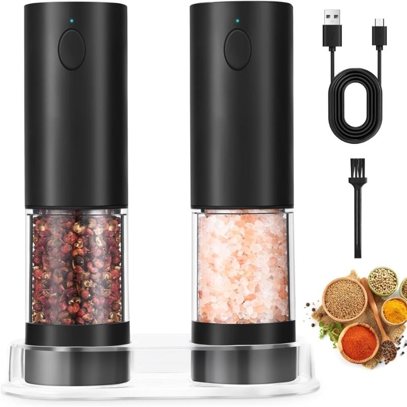 Convenient Rechargeable Salt Mill Peppers Mill Adjustable Coarseness Peppers Grinder Electric Salt Mill for Kitchen