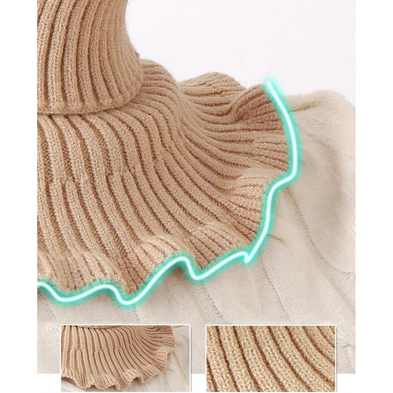 Women Knitted Fake Collar Scarf Warm Turtleneck Neck Warmer Detachable Winter Windproof False Scarf