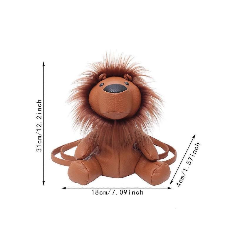 Leather Backpack Creative Realistic Funny Rucksack for Cat Lovers Kids Women Brown