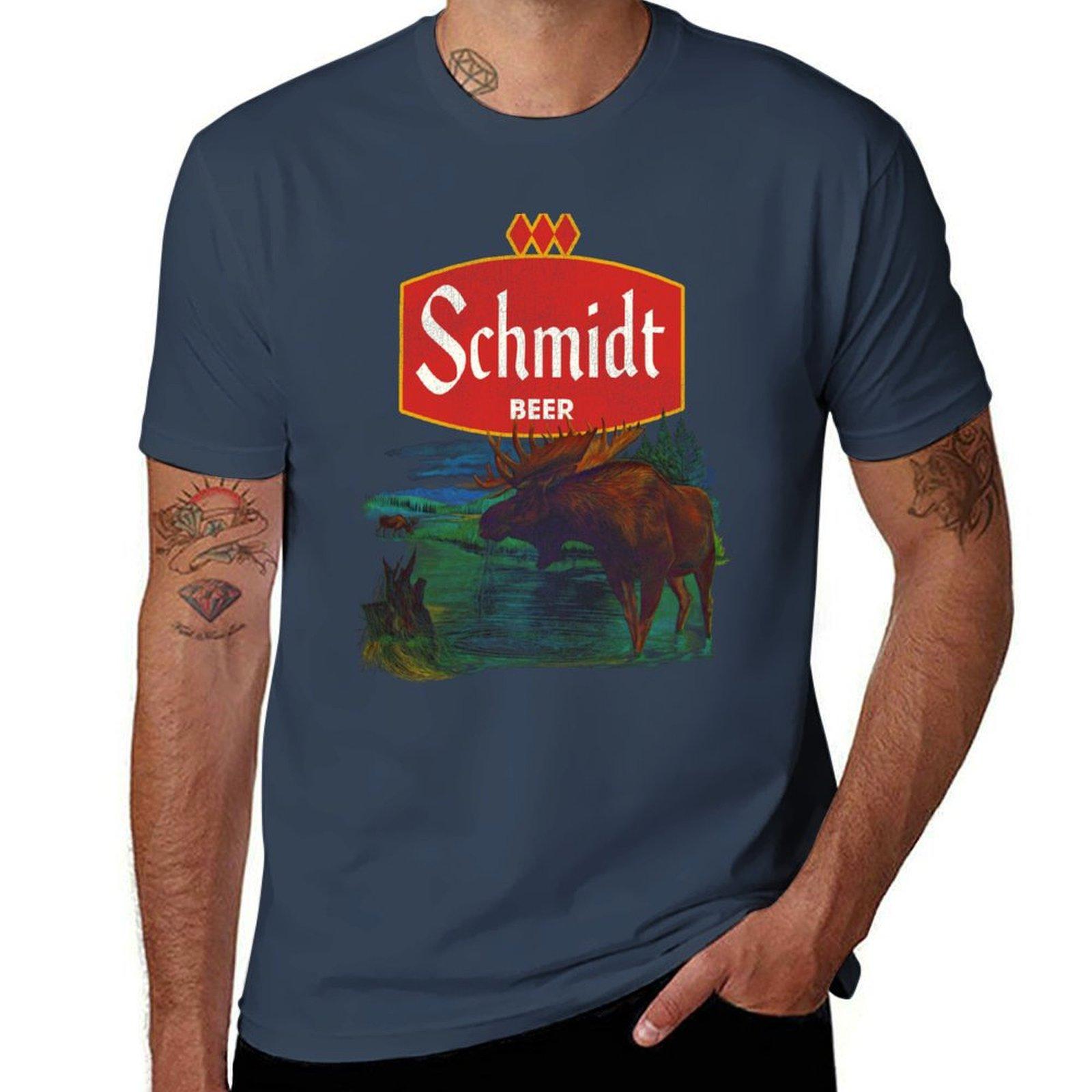Retro Defunct Beer Nature Scene Schmidt TShirt Plus Size Lightweight Top S