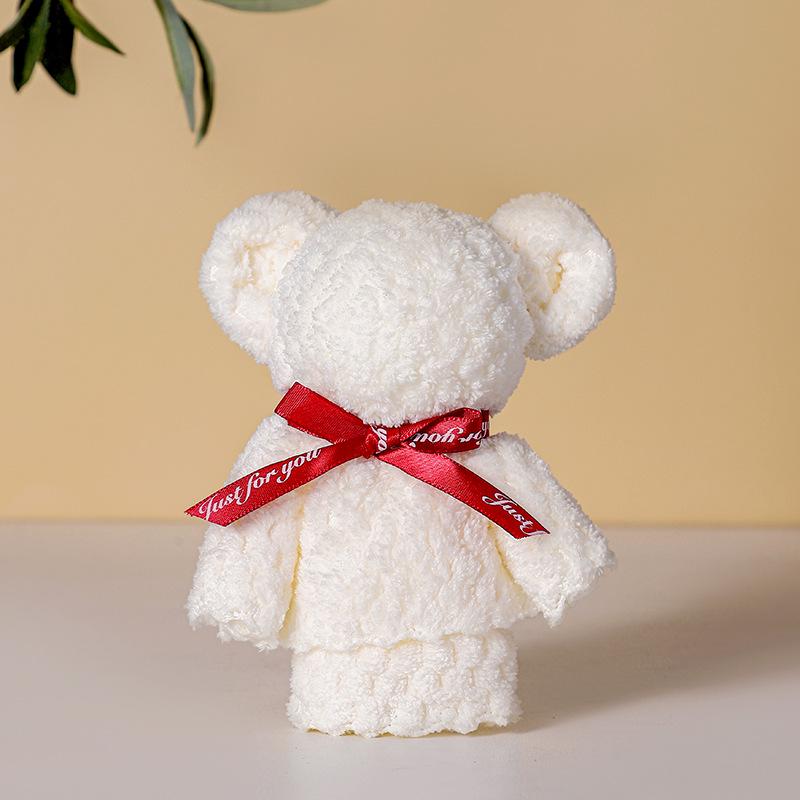 Coral Fleece Bear Towel Gift Box for Weddings and Promotions